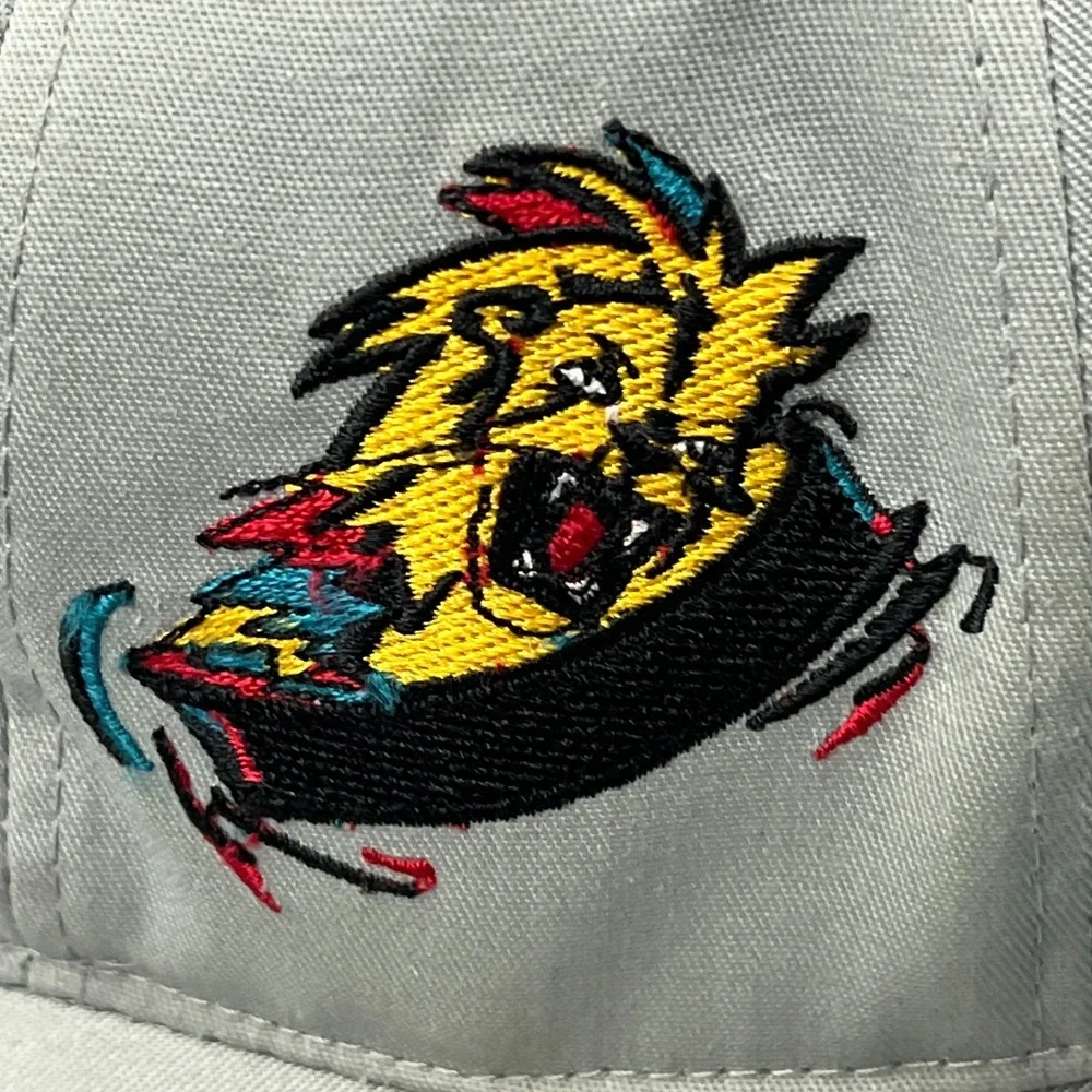 VTG Frankfurt Lions Hat Gray Wool German Ice Hockey‎ Team Logo Snapback Cap 90s